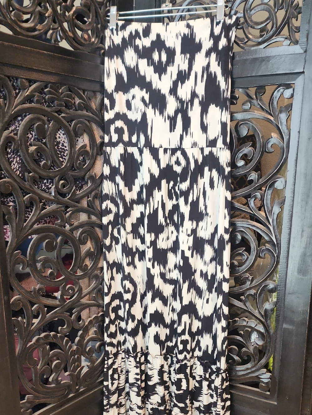 Curations Convertible Maxi Dress Or Skirt Black White Size Small - Like New